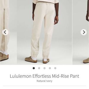 Lululemon Effortless Mid-Rise Pant
Natural Ivory